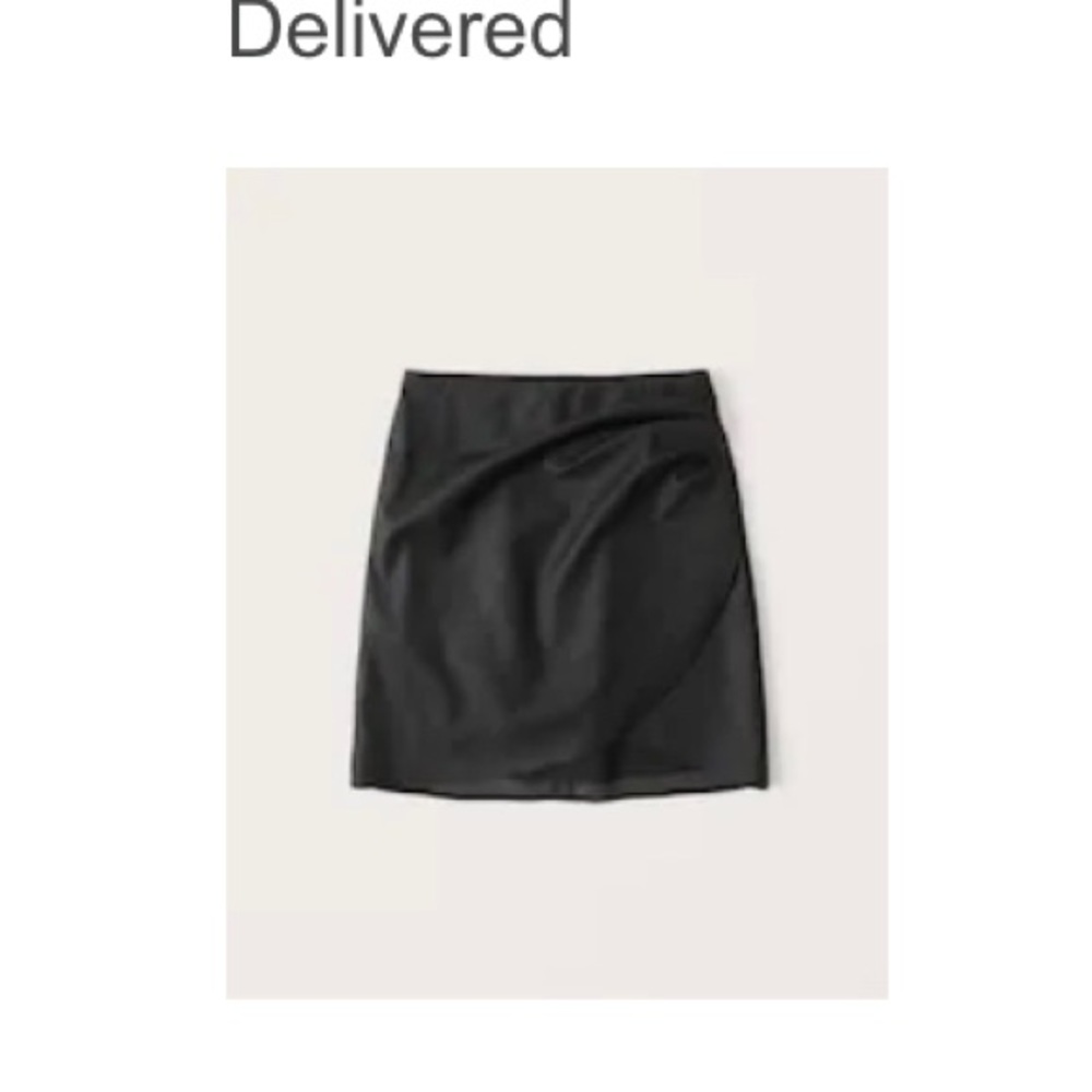 Abercrombie Vegan Leather Ruched Mini Skirt